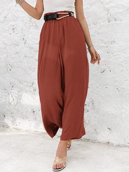 LP | Pantaloni con arricciatura ed elastico a vita alta