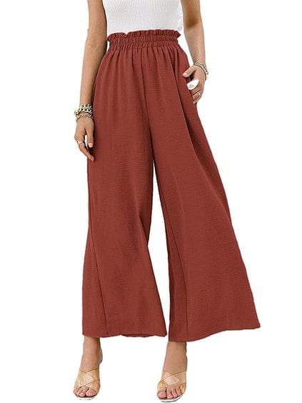 LP | Pantaloni con arricciatura ed elastico a vita alta