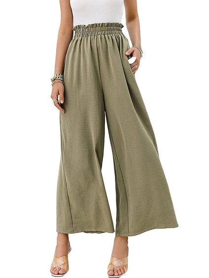LP | Pantaloni con arricciatura ed elastico a vita alta