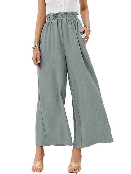LP | Pantaloni con arricciatura ed elastico a vita alta