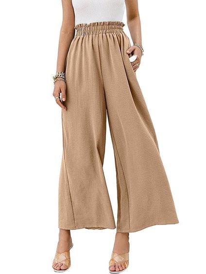 LP | Pantaloni con arricciatura ed elastico a vita alta