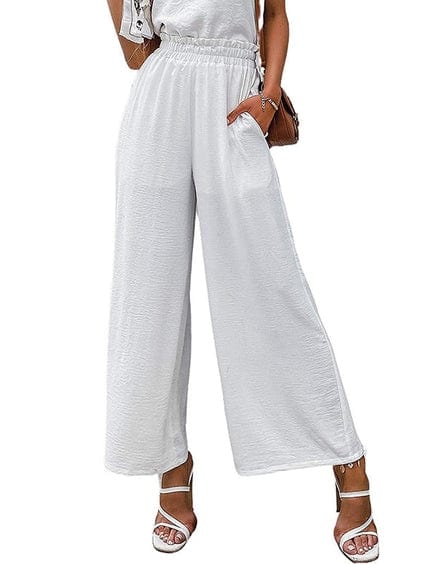 LP | Pantaloni con arricciatura ed elastico a vita alta