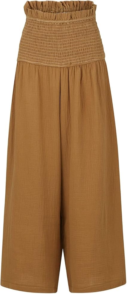 LP | Pantaloni con arricciatura ed elastico a vita alta