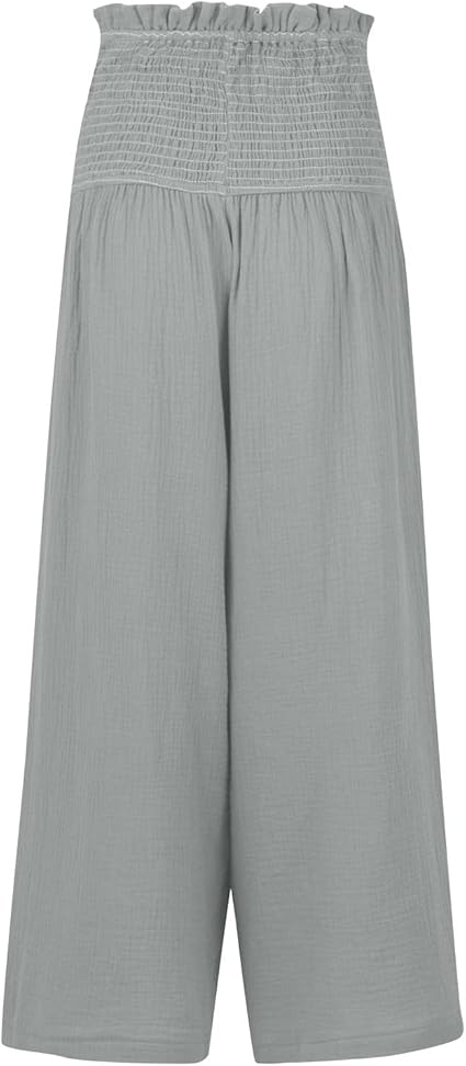 LP | Pantaloni con arricciatura ed elastico a vita alta