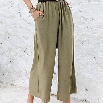 LP | Pantaloni con arricciatura ed elastico a vita alta