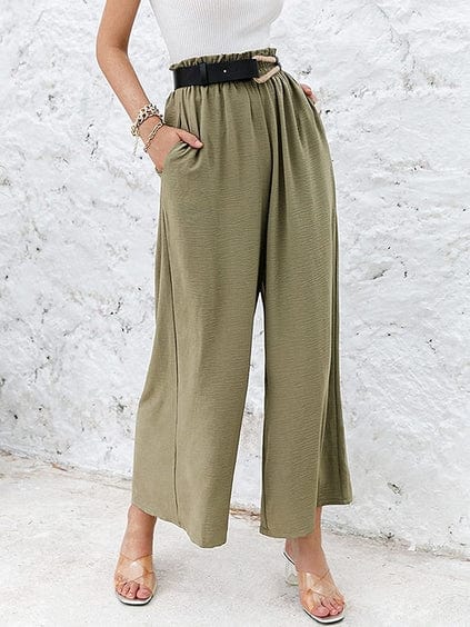 LP | Pantaloni con arricciatura ed elastico a vita alta