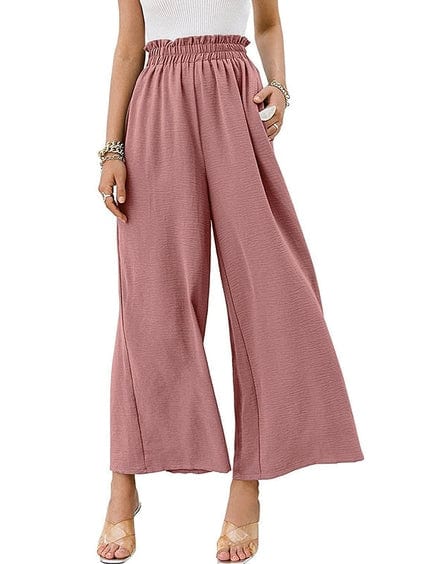 LP | Pantaloni con arricciatura ed elastico a vita alta