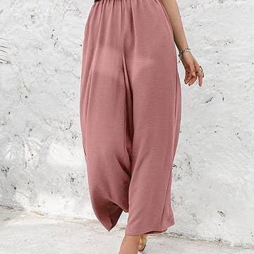 LP | Pantaloni con arricciatura ed elastico a vita alta