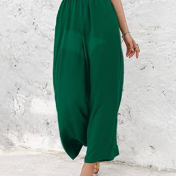 LP | Pantaloni con arricciatura ed elastico a vita alta