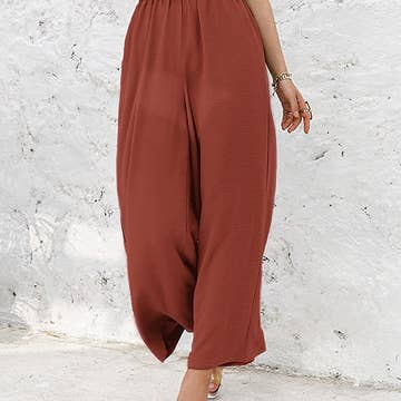 LP | Pantaloni con arricciatura ed elastico a vita alta
