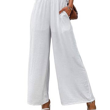LP | Pantaloni con arricciatura ed elastico a vita alta