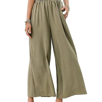 LP | Pantaloni con arricciatura ed elastico a vita alta