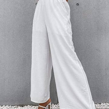 LP | Pantaloni con arricciatura ed elastico a vita alta