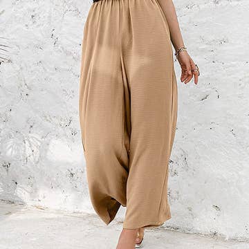 LP | Pantaloni con arricciatura ed elastico a vita alta