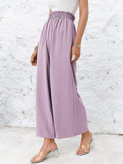 LP | Pantaloni con arricciatura ed elastico a vita alta