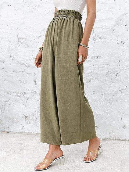 LP | Pantaloni con arricciatura ed elastico a vita alta