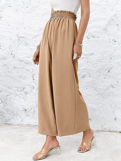 LP | Pantaloni con arricciatura ed elastico a vita alta