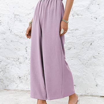 LP | Pantaloni con arricciatura ed elastico a vita alta