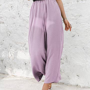 LP | Pantaloni con arricciatura ed elastico a vita alta
