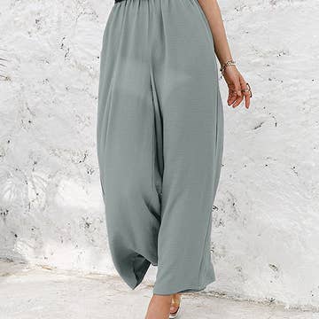 LP | Pantaloni con arricciatura ed elastico a vita alta