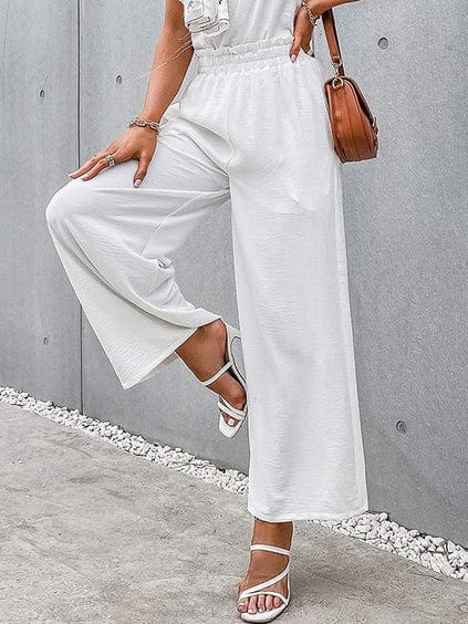 LP | Pantaloni con arricciatura ed elastico a vita alta