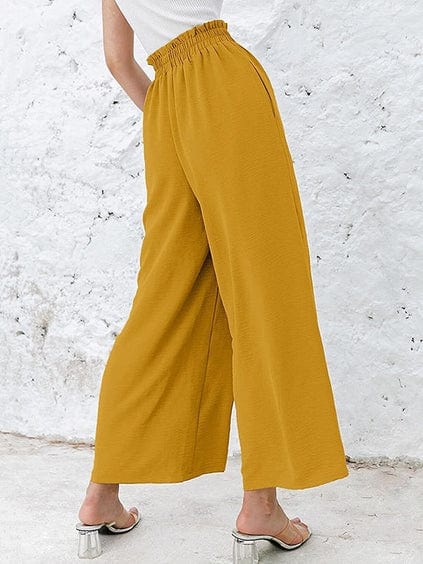LP | Pantaloni con arricciatura ed elastico a vita alta