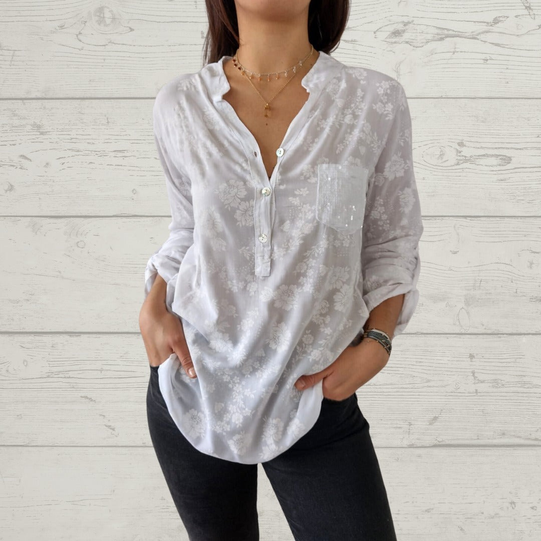 LP | Elegante top floreale a maniche lunghe