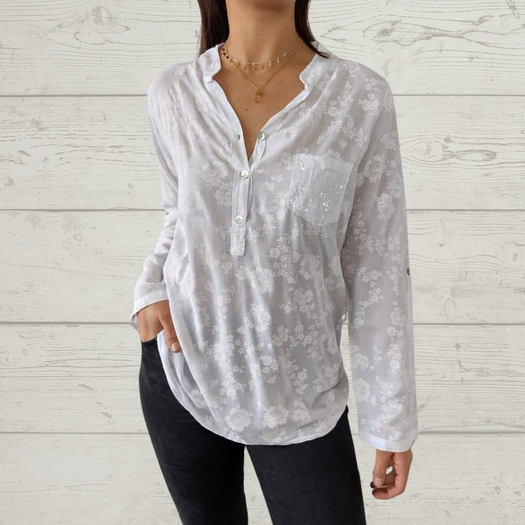 LP | Elegante top floreale a maniche lunghe