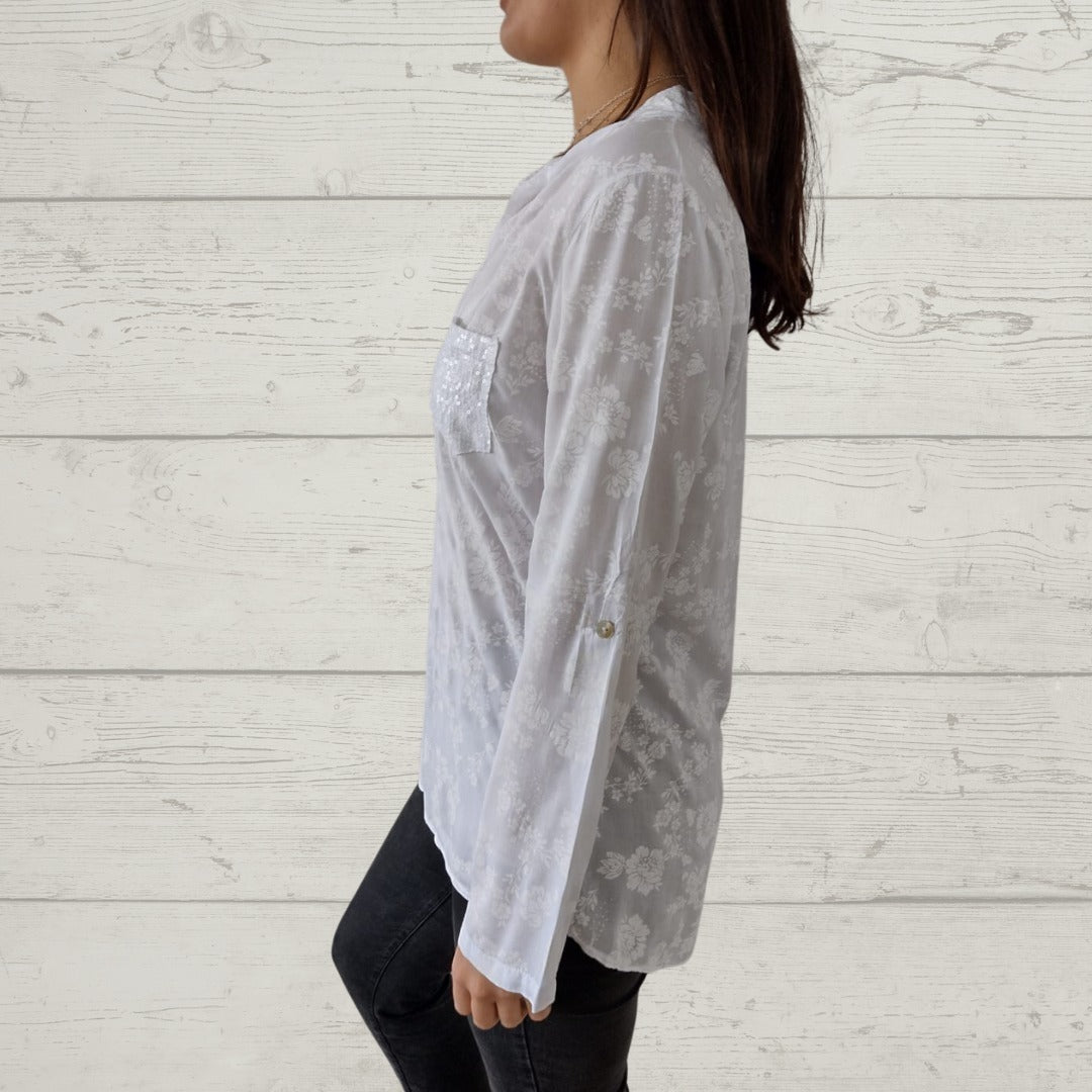 LP | Elegante top floreale a maniche lunghe