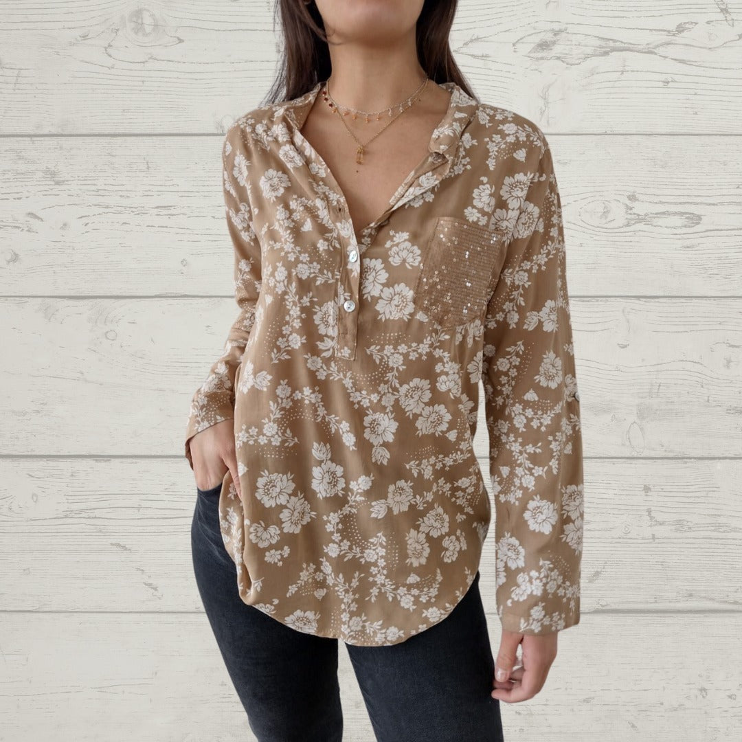 LP | Elegante top floreale a maniche lunghe