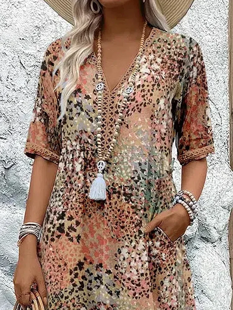 LP | Vestito midi - Cotone, Floreale, Abbigliamento donna elegante