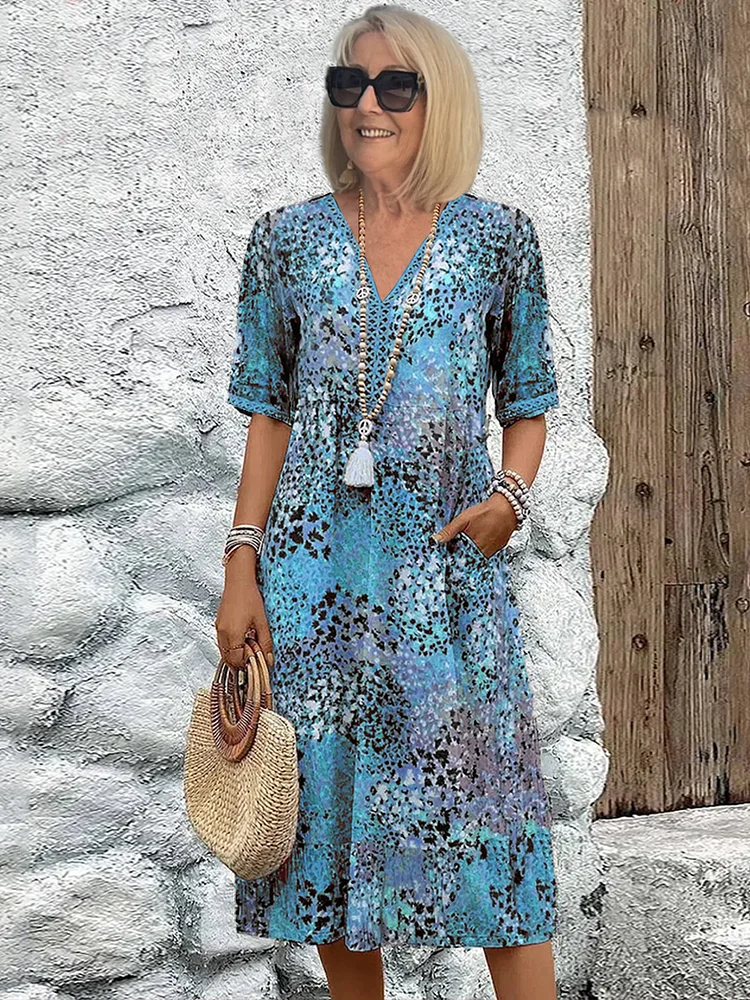 LP | Vestito midi - Cotone, Floreale, Abbigliamento donna elegante