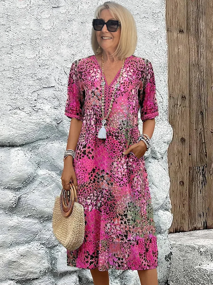 LP | Vestito midi - Cotone, Floreale, Abbigliamento donna elegante