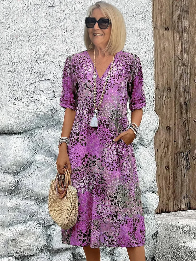 LP | Vestito midi - Cotone, Floreale, Abbigliamento donna elegante