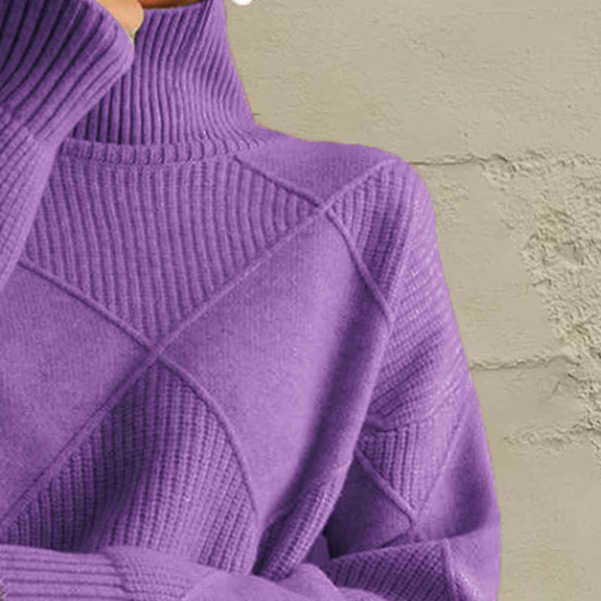 LP | Maglione chic a collo alto in maglia geometrica