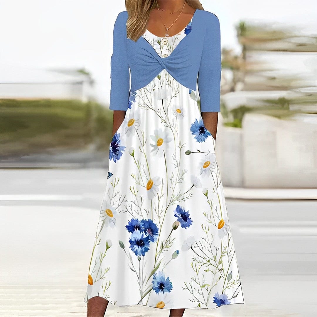LP |Elegante abito floreale blu