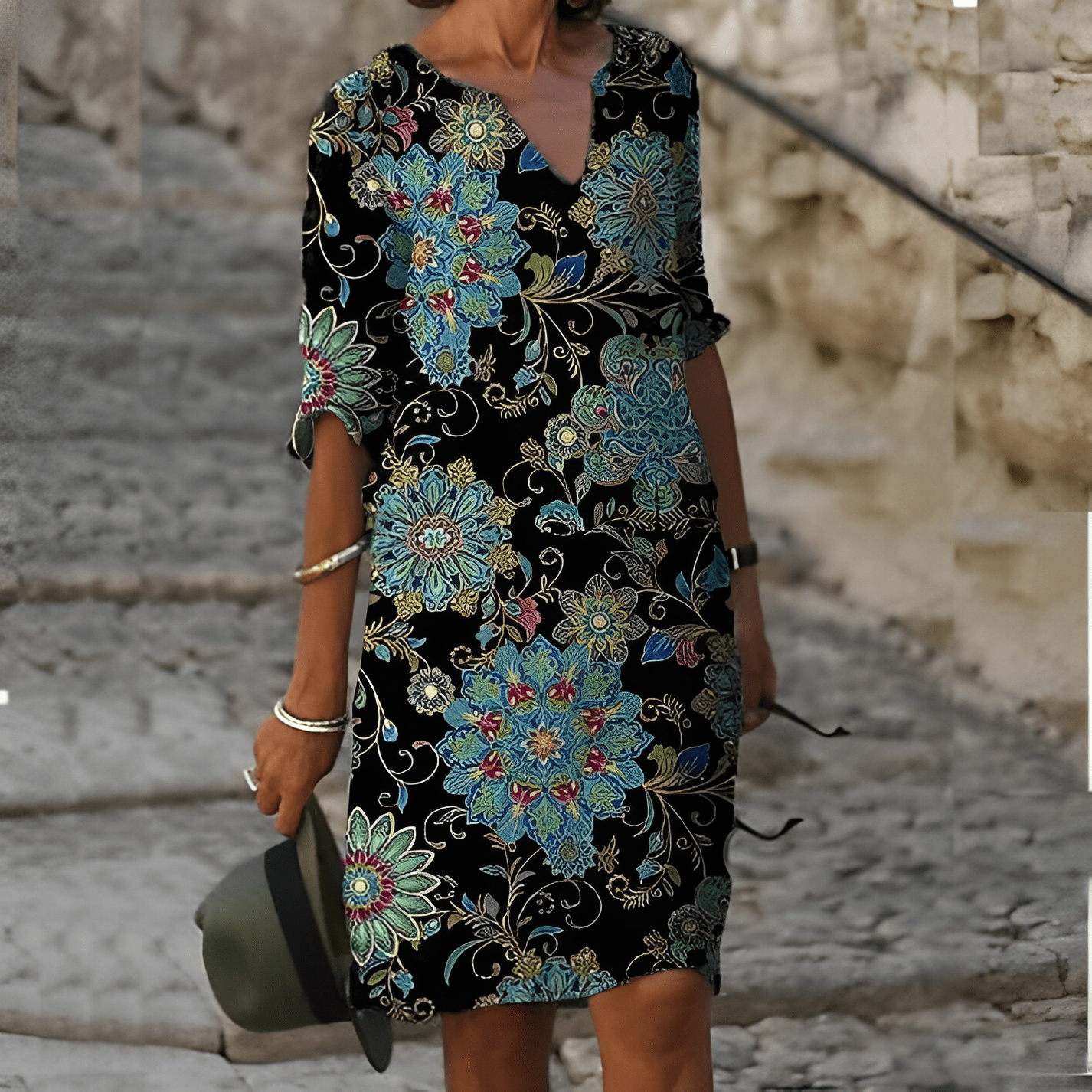 LP | Janssen - Abito elegante con stampa spirituale