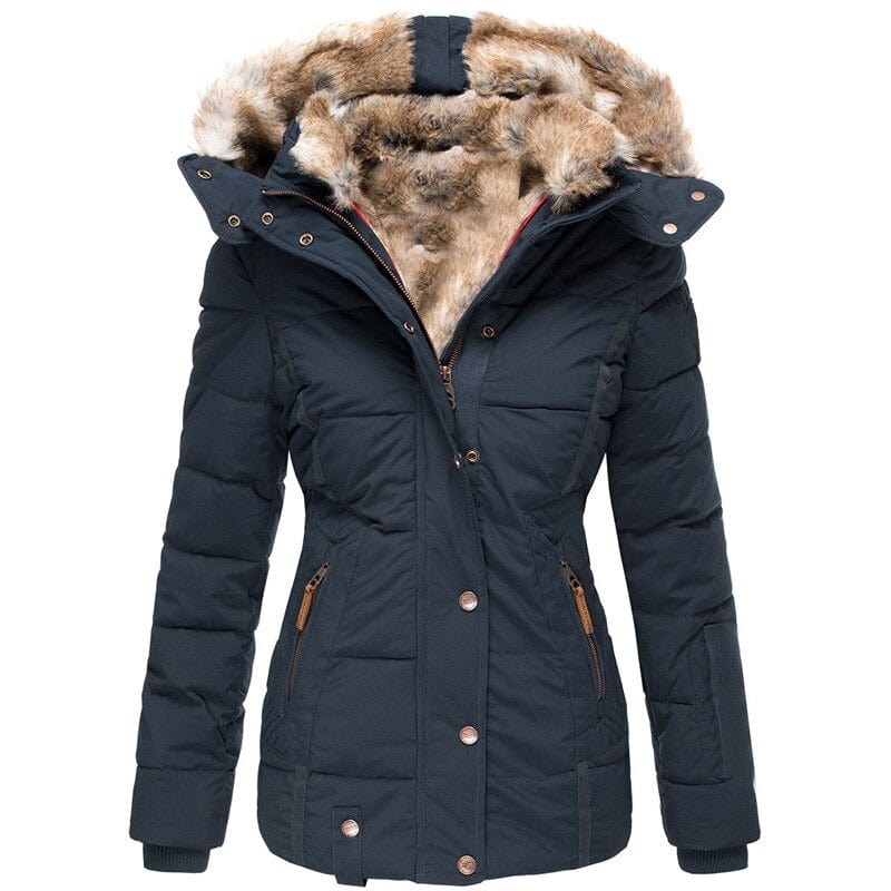 LP | Cappotto invernale alla moda con fodera in pelliccia per le donne