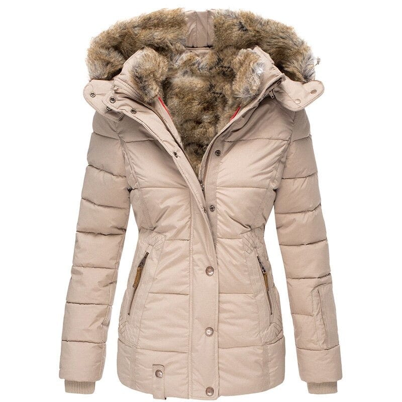 LP | Cappotto invernale alla moda con fodera in pelliccia per le donne