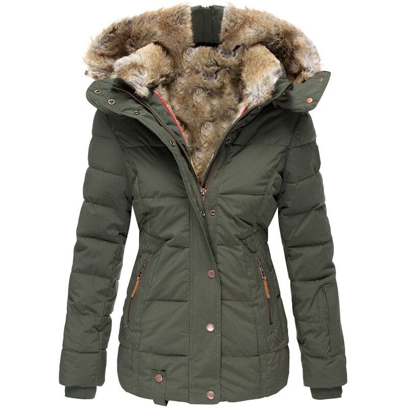 LP | Cappotto invernale alla moda con fodera in pelliccia per le donne