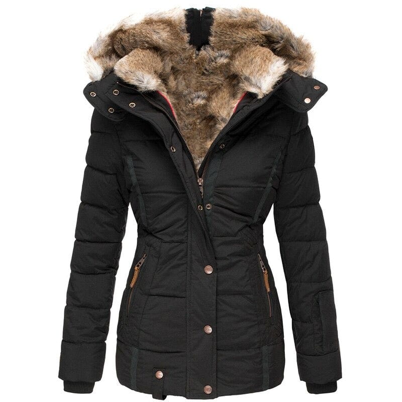 LP | Cappotto invernale alla moda con fodera in pelliccia per le donne