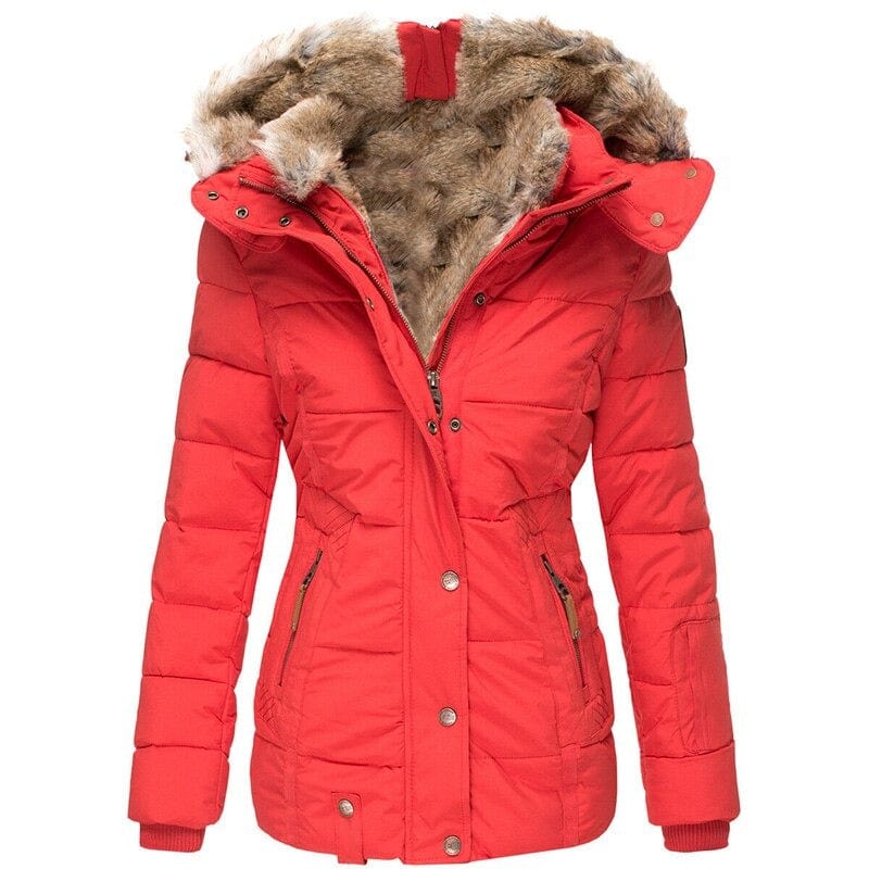 LP | Cappotto invernale alla moda con fodera in pelliccia per le donne
