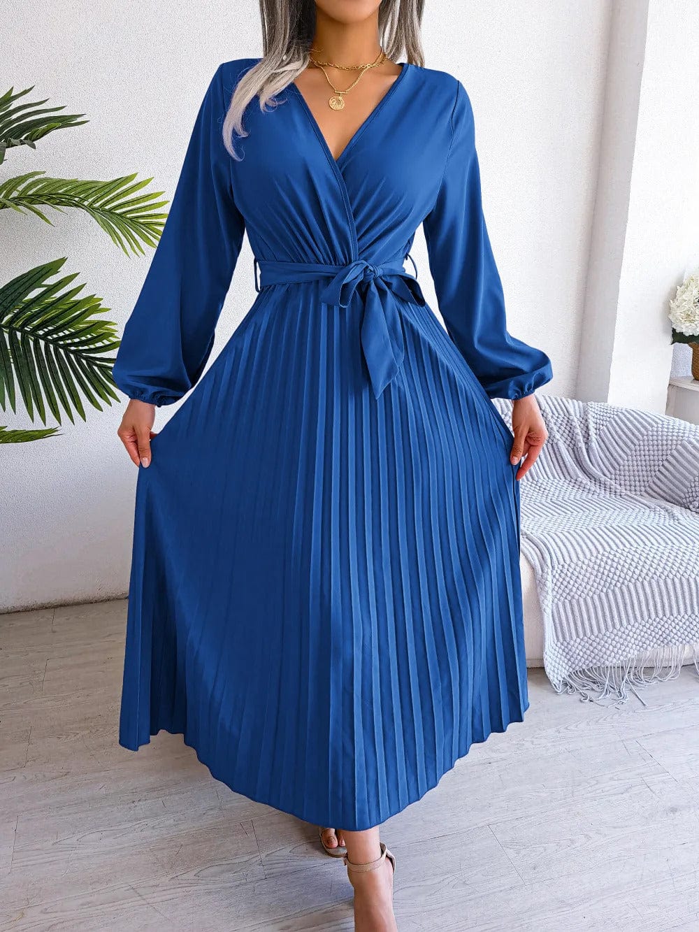 LP | Abito lungo in chiffon a pieghe