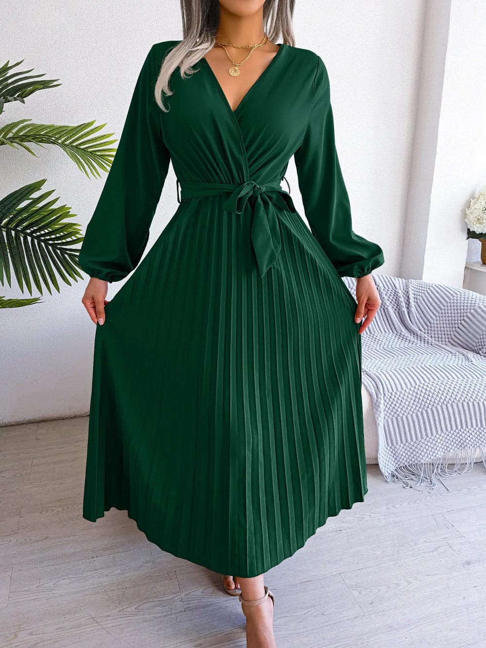 LP | Abito lungo in chiffon a pieghe