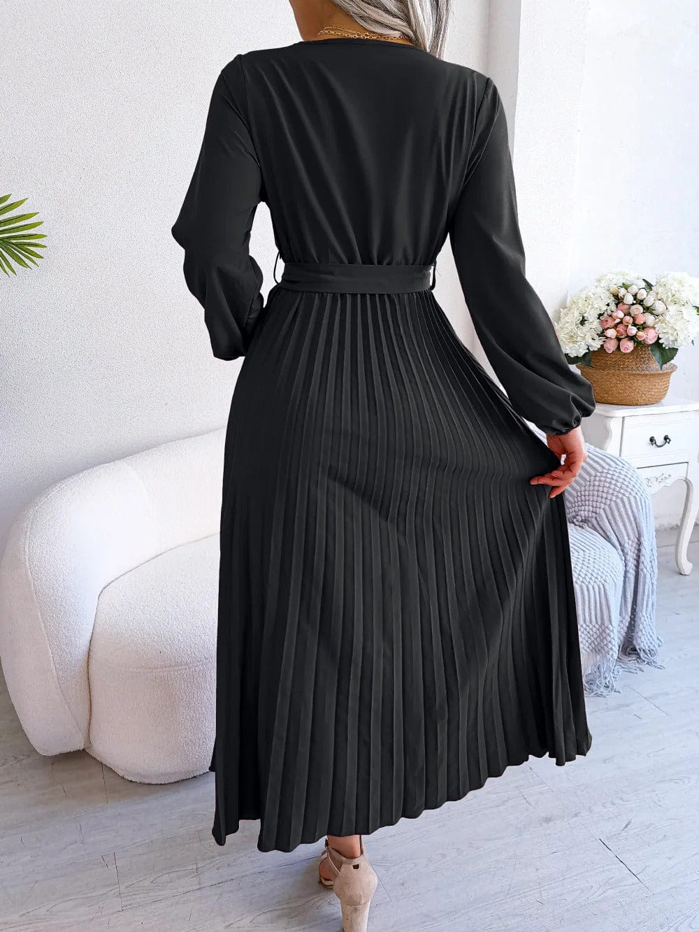 LP | Abito lungo in chiffon a pieghe