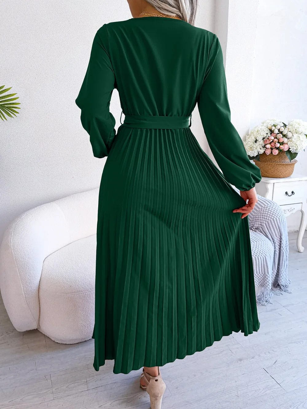 LP | Abito lungo in chiffon a pieghe
