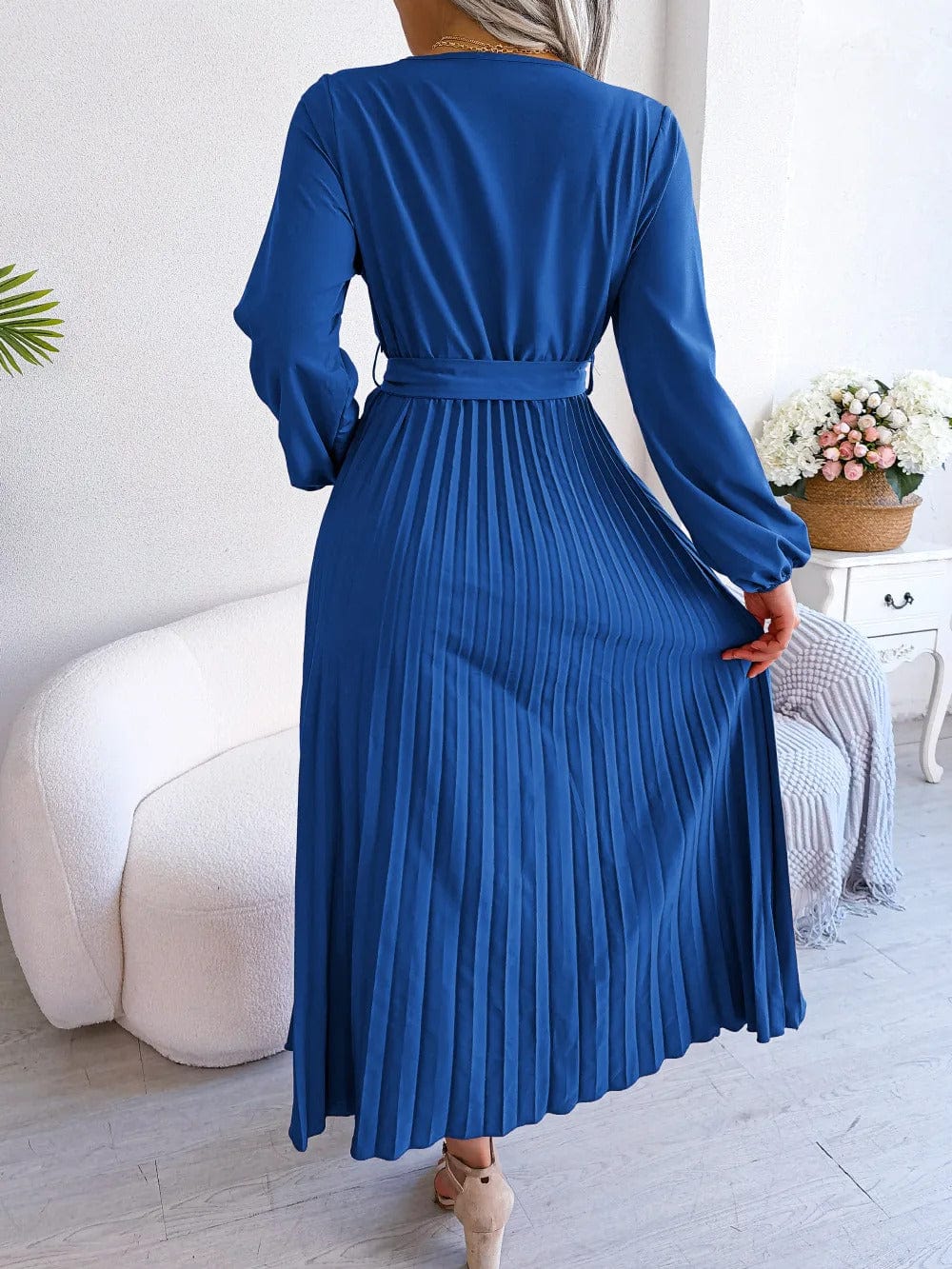 LP | Abito lungo in chiffon a pieghe