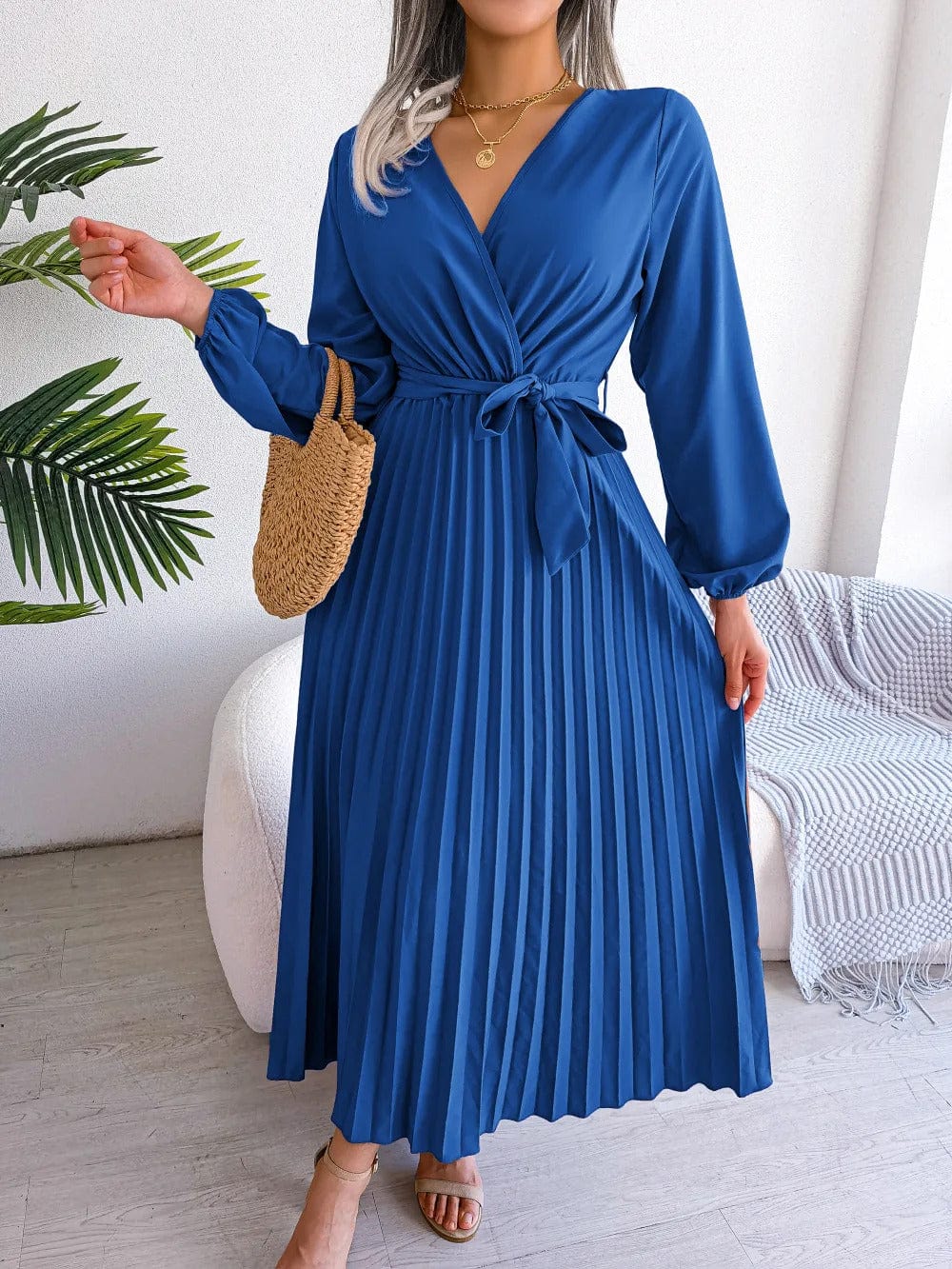 LP | Abito lungo in chiffon a pieghe