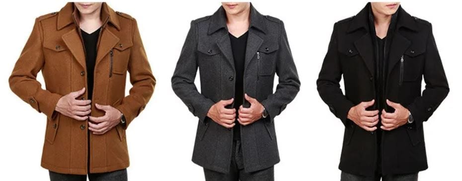 LP | Cappotto in lana a doppio collo per l'autunno e l'inverno