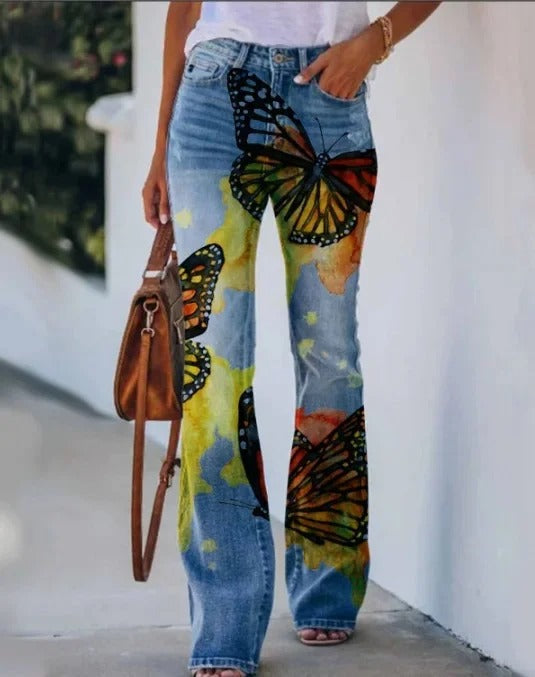 LP | Pantaloni stampati a vita alta